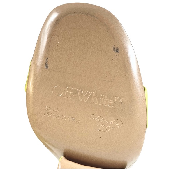 Off-White Virgil Abloh Yellow Jug Wedge Heel Leather Sandals Size EUR 39, US 9 - Picture 12 of 17